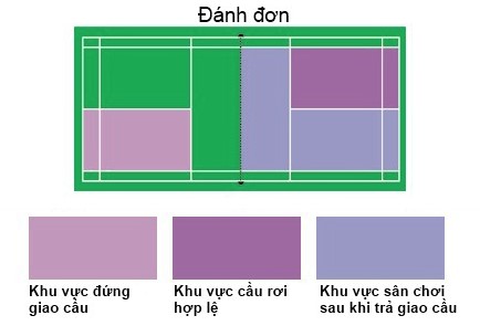 đánh đơn, luật cầu lông, tổng hợp luật cầu lông trong đánh đơn