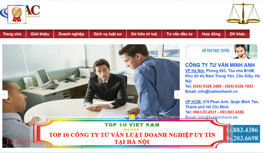 top 10 công ty tư vấn luật doanh nghiệp uy tín chất lượng tại hà nội